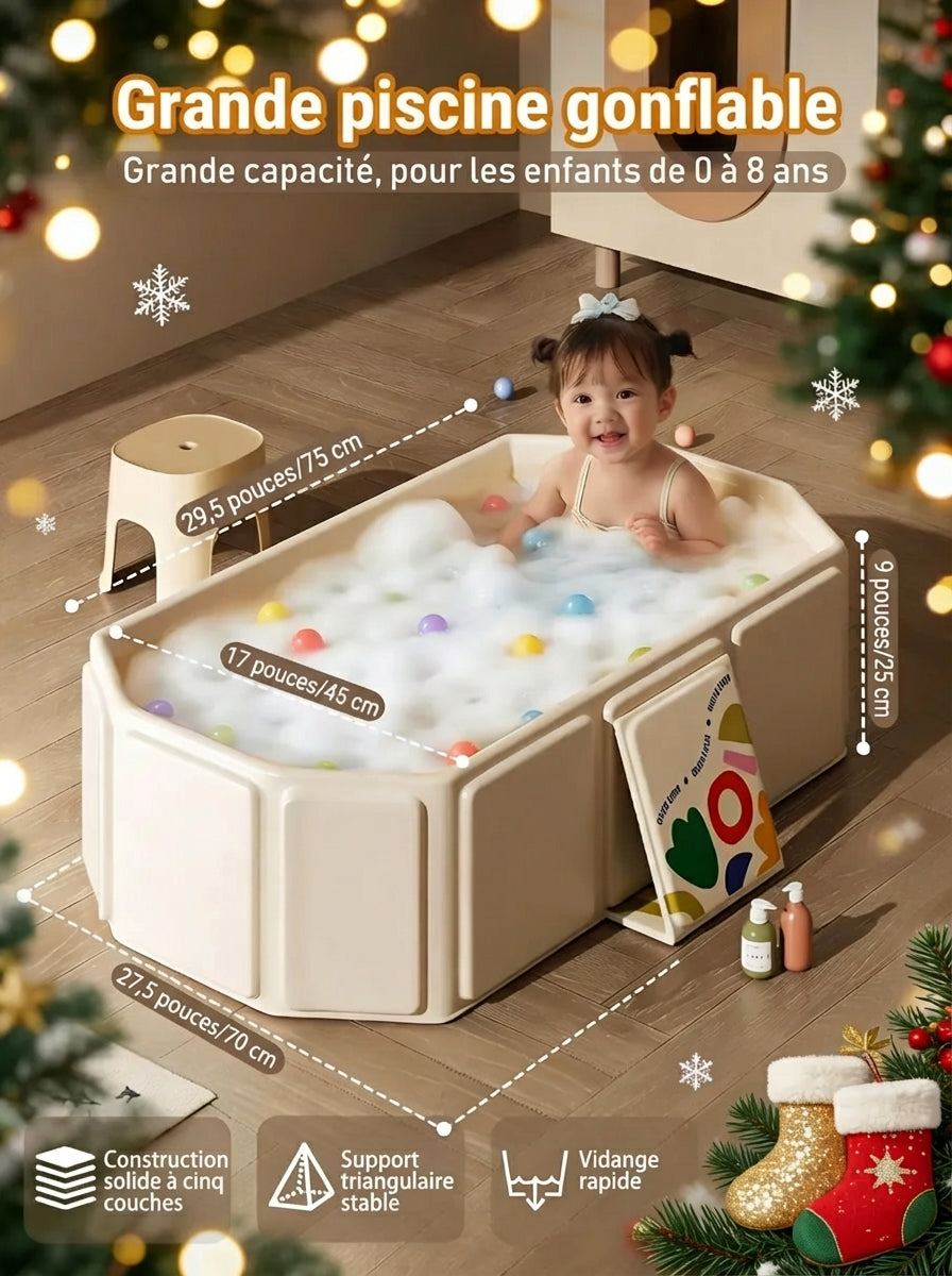 Baignoire Pliable Bebe Grand Format - Blanc