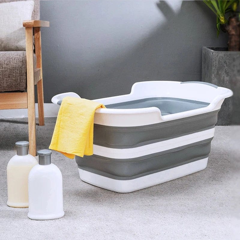 Baignoire Accordeon Bebe - Gris : Confort Compact et Pratique