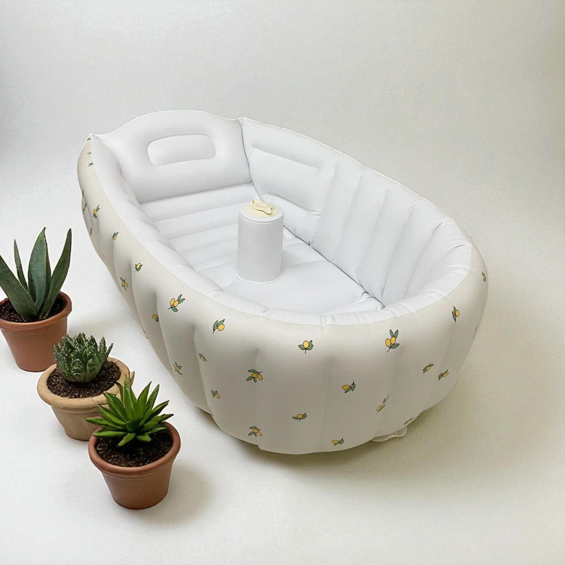 Baignoire Bebe Gonflable Anti Glisse - Citrons, Sécurité Assuré!