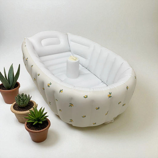 Baignoire Bebe Gonflable Anti Glisse - Citrons, Sécurité Assuré!