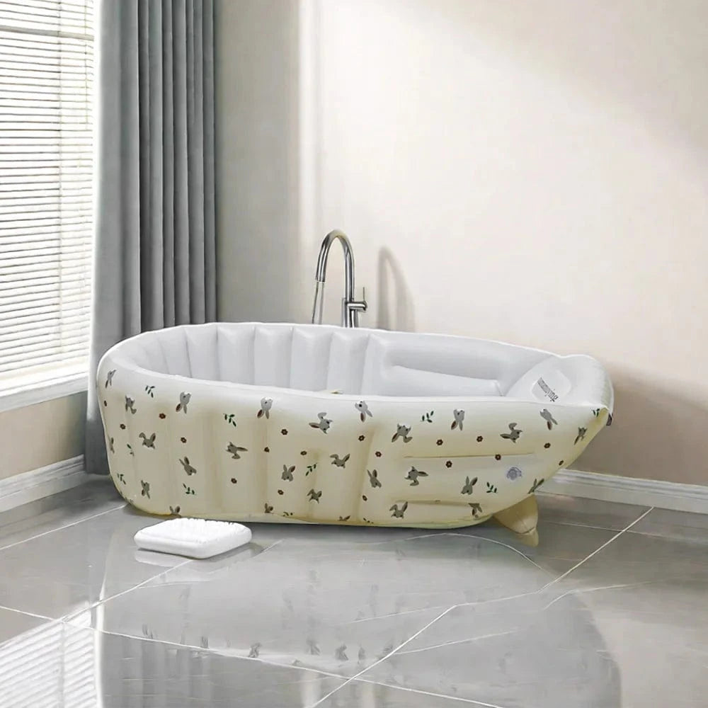 Baignoire Bebe Gonflable Anti Glisse - Lapins, Sécurisez ses Bains !