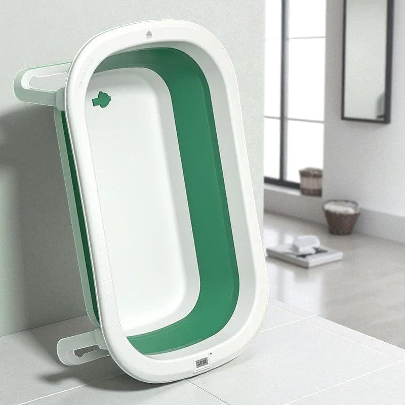 Baignoire Bebe Retractable - Vert, Pratique et Compacte pour Bébé