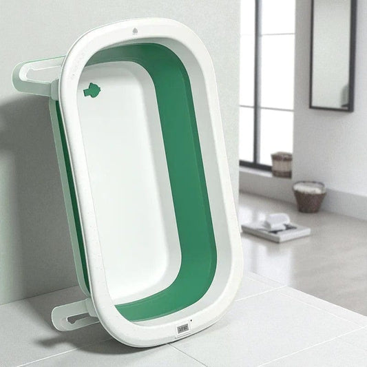 Baignoire Bebe Retractable - Vert, Pratique et Compacte pour Bébé