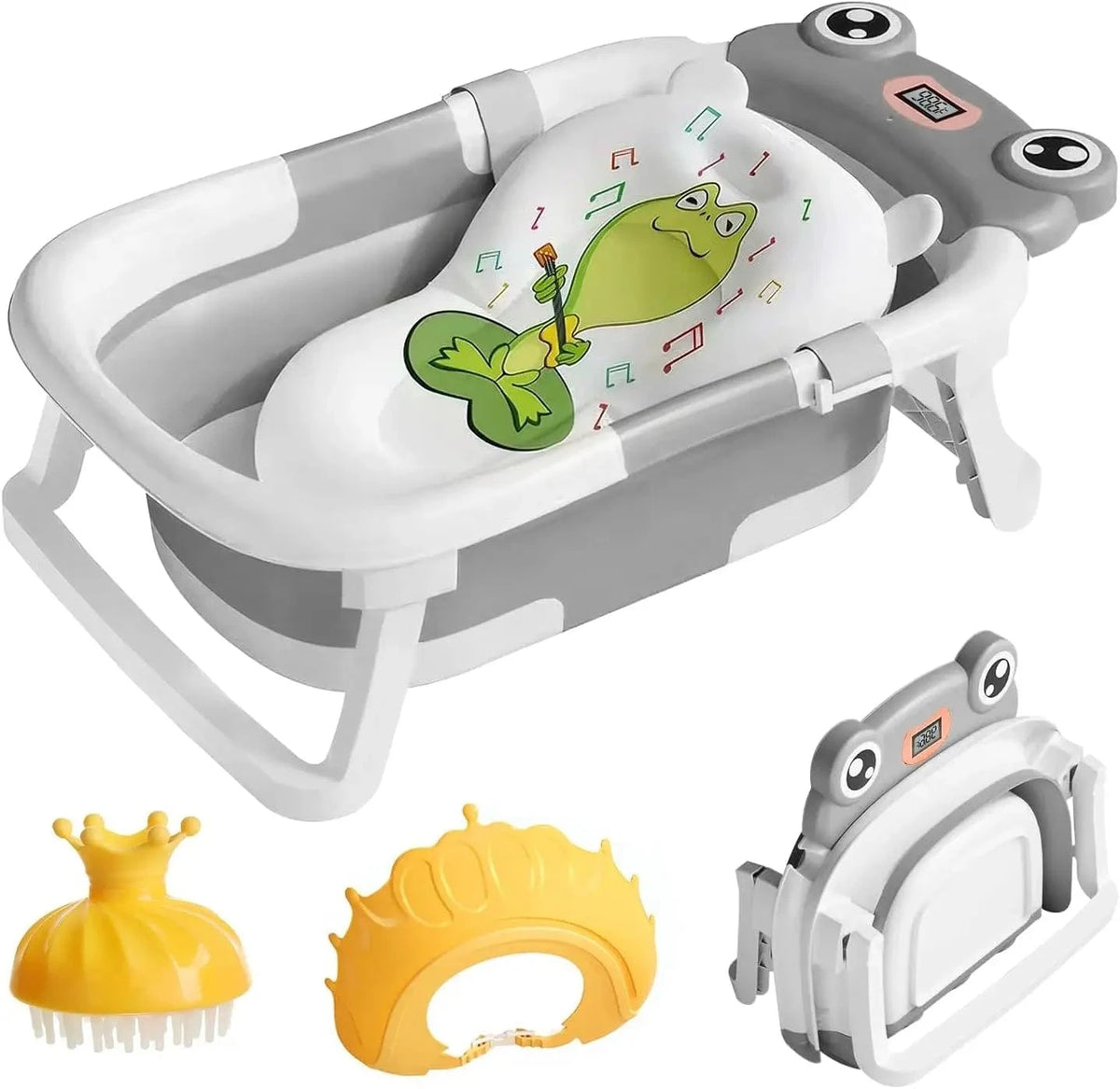 Baignoire Bebe Siege Integre - Gris Grenouille : Sécurité Ultime