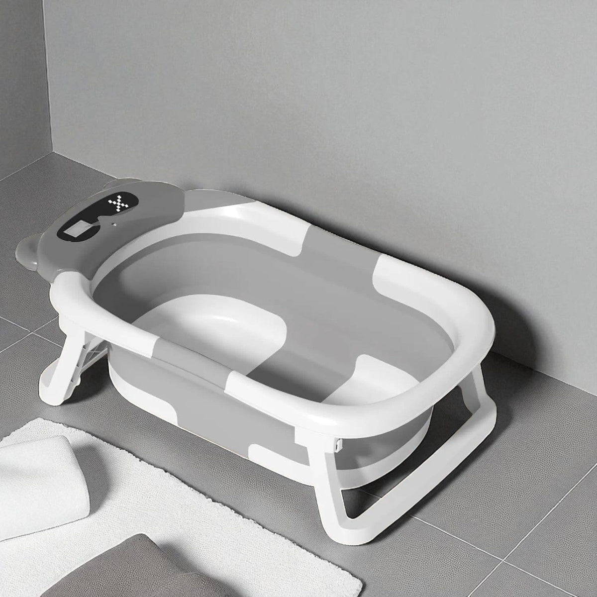 Baignoire Bebe Siege Integre - Gris Ours : Confort et Sécurité Ultimes