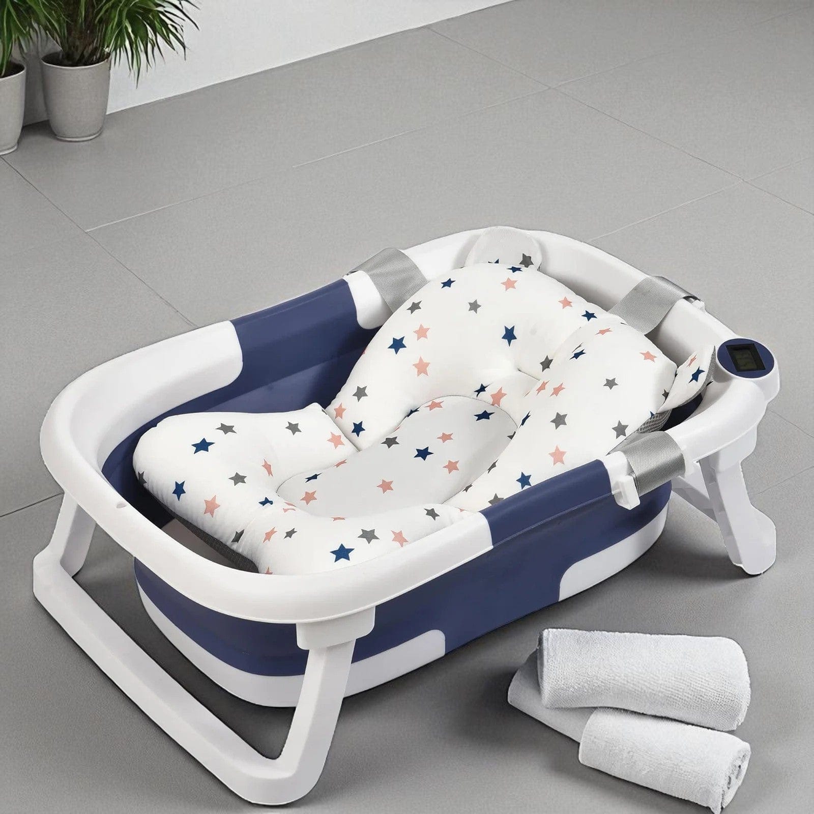 Baignoire Bebe Siege Integre - Simple Bleu, Confort Inégalé