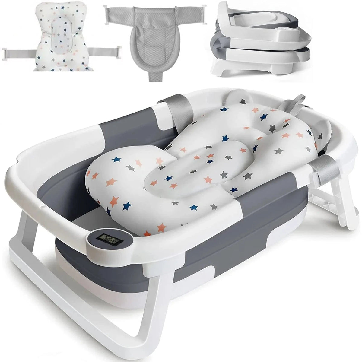 Baignoire Bebe Siege Integre - Simple Gris : Confort et Sécurité