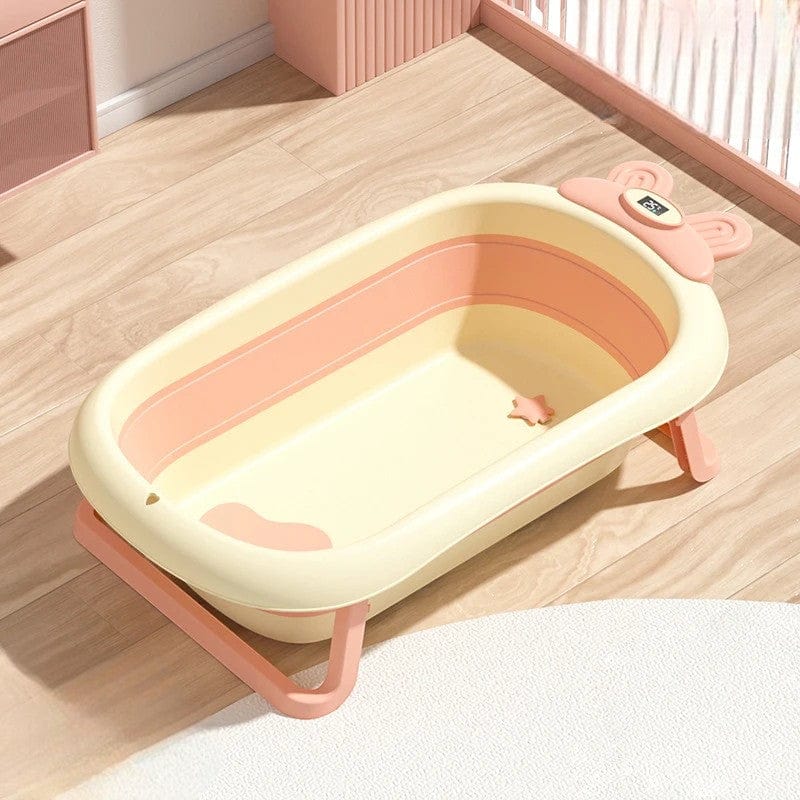 Baignoire Bebe Thermometre Integre - Sécurité et Confort Rose Unique