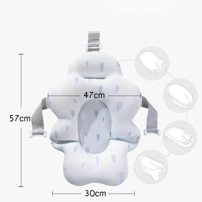 Coussin Baignoire Bebe Antiderapant - Arc-En-Ciel Bleu, Confort Unique