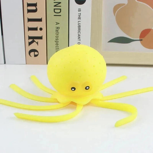 Jouet Baignoire Bebe Anti-Stress - Poulpe Jaune Amusant & Apaisant