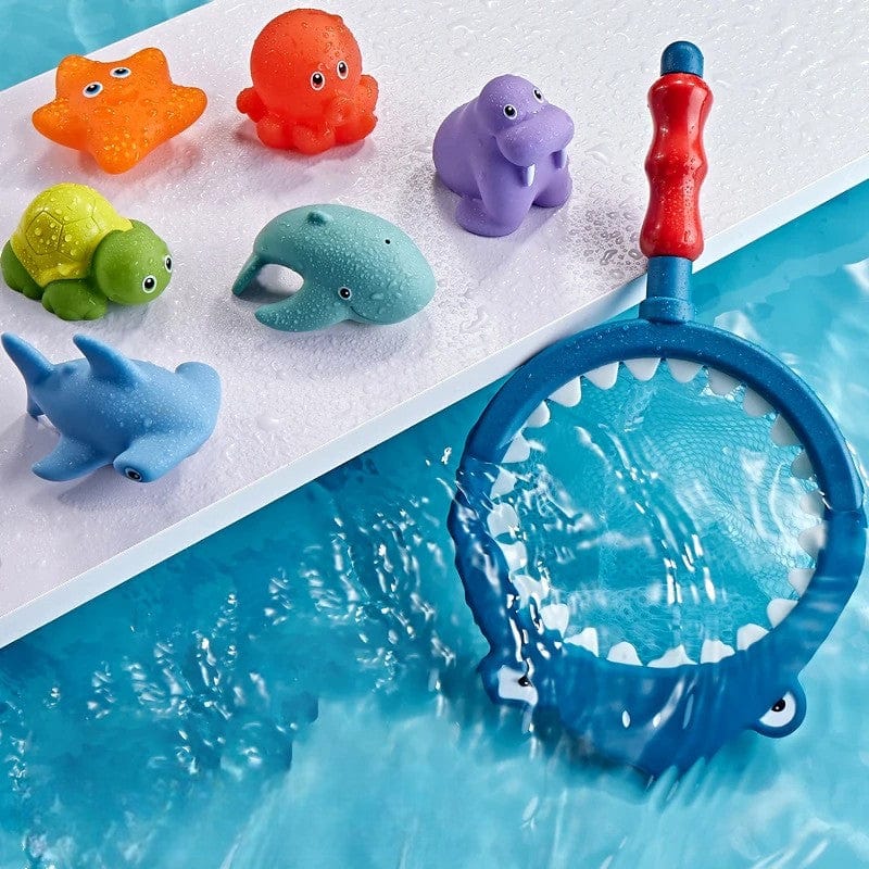 Jouet Baignoire Bebe - Épuisette Bleu Foncé, Fun & Sécurité Assurés!