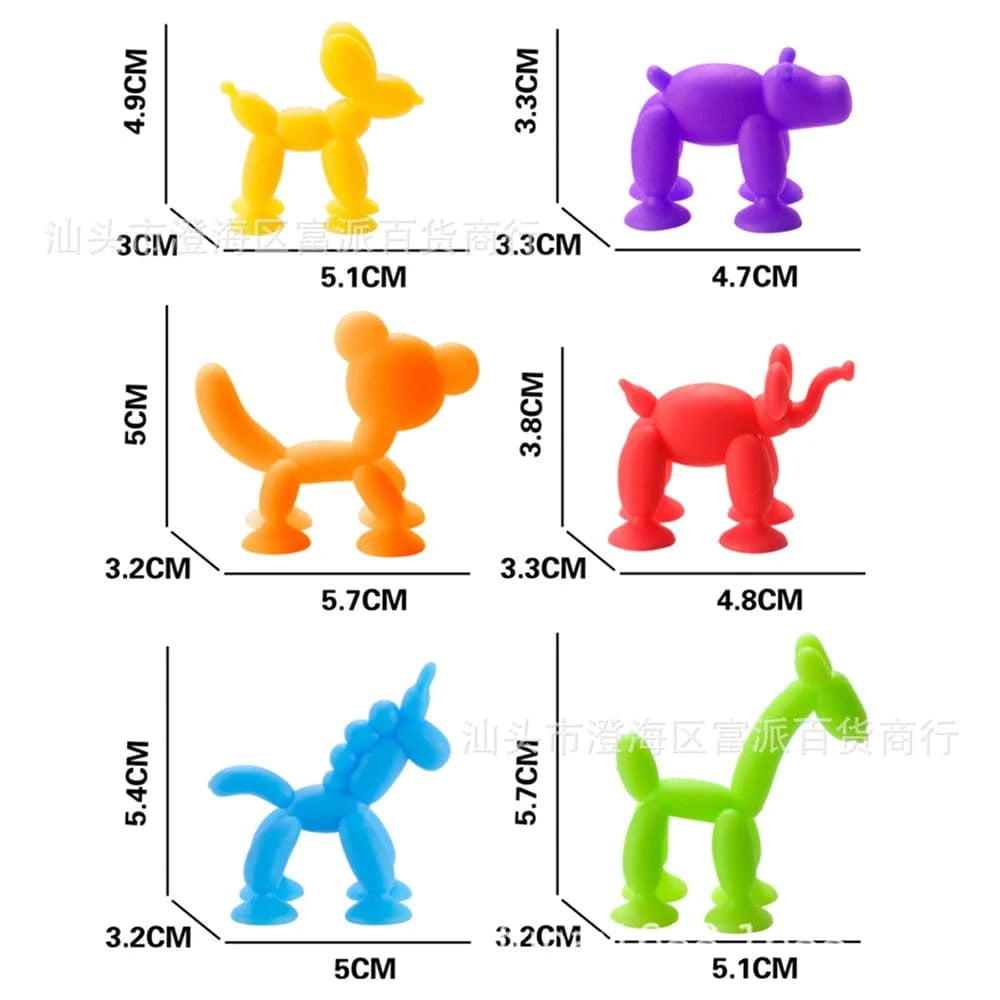 Jouet Baignoire Bebe Ventouse - Animaux Terrestres Amusants & Sûrs